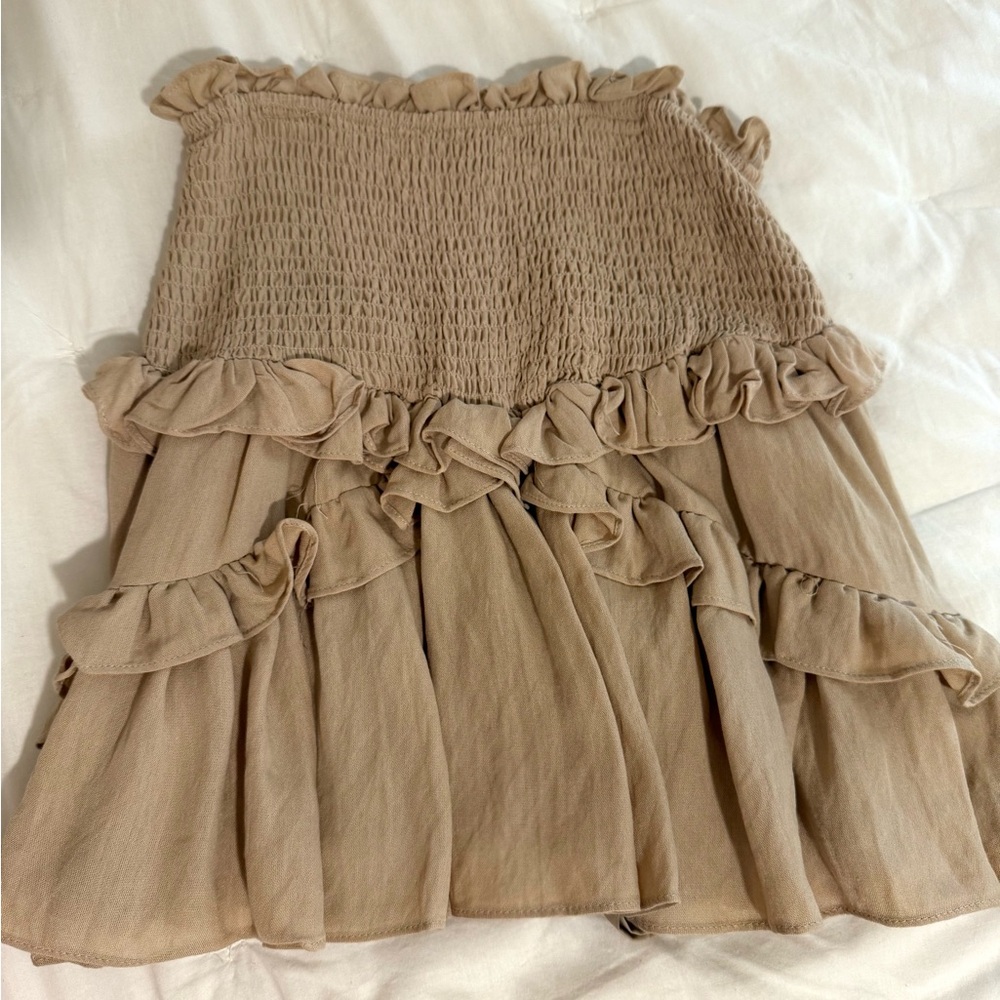 DO+BE Tan Boutique Ruffle Skirt NWT